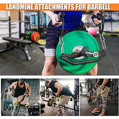LAT Pulldown Attachments for Cable Pulley System Machine, T-bar Row Landmine Attachment, Home Gym Fitness Spreader Bar, Multi-Grip Wide LAT Pull Down, Neutral Grip Handle