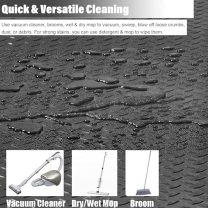 Heavy Duty Diamond-Plate Rubber Flooring Roll 4x6 FT, Multi-Purpose Waterproof Anti-Slip Floor Mat, Easy to Clean Under Equipment, Mats for Garage, Gym, Stable, Basement, Kennel - size: 4 ft x 6 ft x 0.1 in