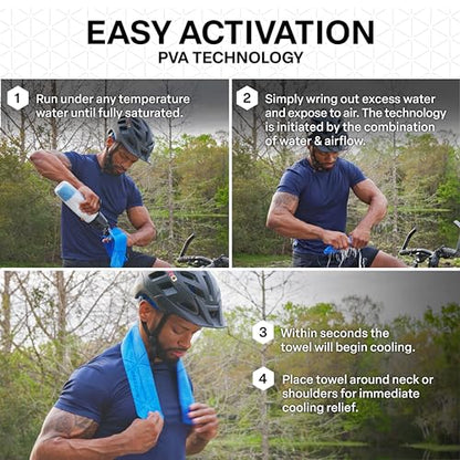 COLD FACTOR Instant PVA Cooling Towels, Cooling Neck Wraps, Blue, 3 Pack - color: Blue