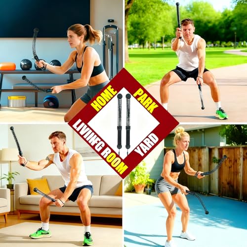 Adjustable Weight Ropeless Battle Ropes – Quiet, Beginner-Friendly Home Gym System for Men & Women, Portable Training Equipment for Strength, HIIT & Full-Body Workouts (Black)