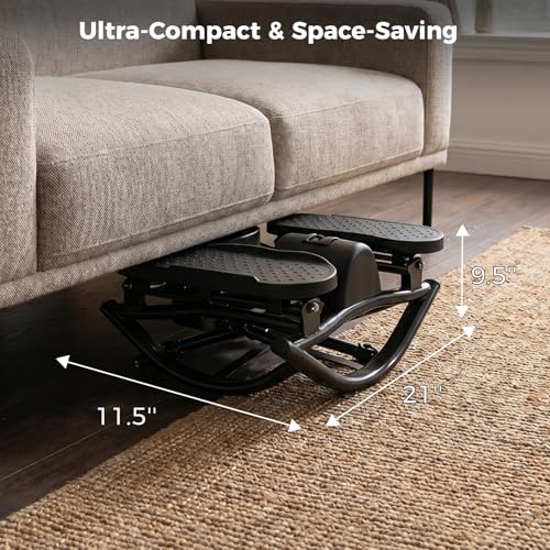 Rock Stepper Side to Side with Resistance Bands & Non-Slip Mat, 250LBS Loading Capacity, Digital Monitor, Lateral Rocking Stepper for Exercise at Home, Low-Impact Fitness for Knees and Joints