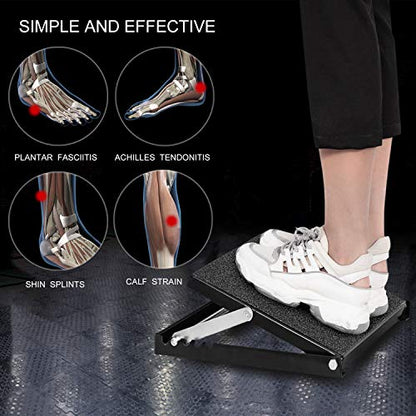 Professional Steel Calf Stretcher, Adjustable Ankle Incline Board and Stretch Board, Slant Board with Full Non-Slip Surface, 16" x 14", 4 Positions (500 LB Capacity)