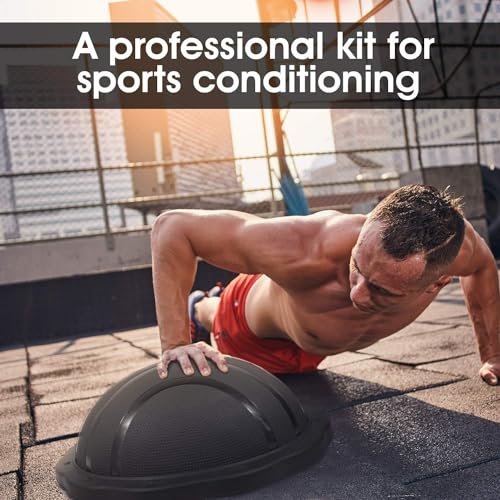 Yes4All 880LBS Half Ball Balance Trainer, Pilates Balance & Stability Ball for Exercises, Home Gym, Floor & Full Body Workouts