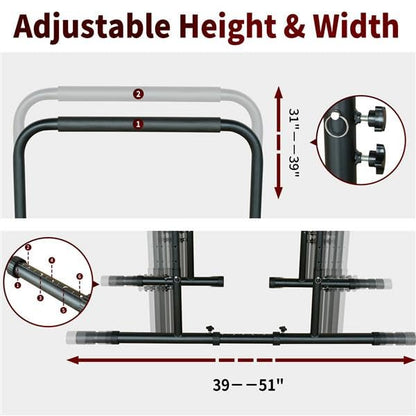 Adjustable Height Power Tower Dip Station, Heavy Duty Pull Up Bar Stand with 550 LBS Capacity, Multi-Function Home Gym Equipment for Calisthenics, Strength Training & Full-Body Workout