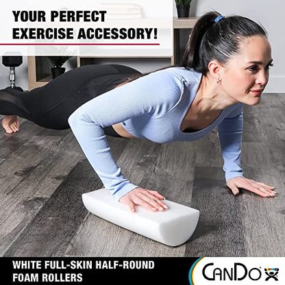 Cando 30-2340 Full-Skin PE Foam Roller for Muscle Restoration, Massage Therapy, Sport Recovery and Physical Therapy, White, 6" Width, 36" Length - size: 36-inch