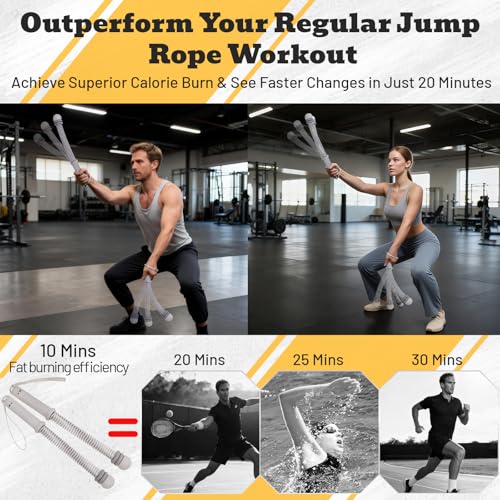 Ropeless Battle Ropes with Adjustable Weights, Easy-to-Carry Silent Fitness Tool for Total-Body Sculpting, Cardio & Fat Burn, Home Gym Strength Equipment for Core, Arms and Glutes - Grey - size: Grey