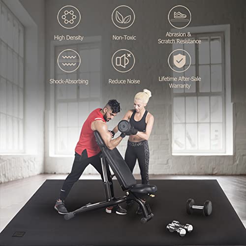 GXMMAT Extra Wide Large Exercise Mat 12'x7'/10'x7/8'x7(7mm) - size: 7*12 FT