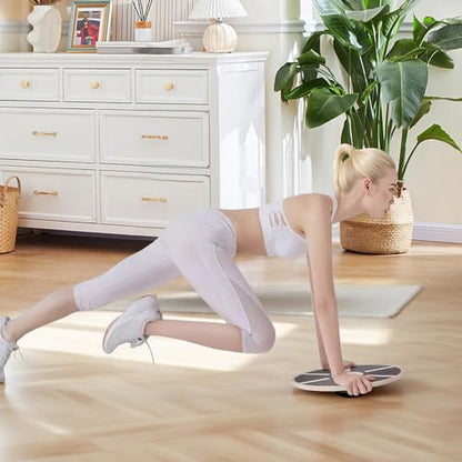 Balance Board - Non-slip Balance Board 360 Degree Rotation - Non-slip Wood Trainer for Enhances Stability Training Fitness Ankle Calf Waist Full Body Exercises Planks