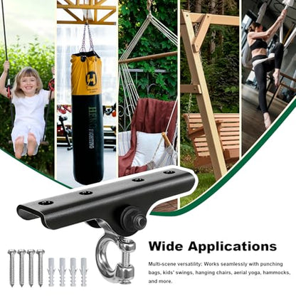Heavy Duty Swing Hanger,180° Silent Oscillation, 800 lbs Capacity, for Playground, Swing Set, Hammock, Yoga, Punching Bag