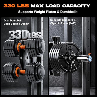 CR63 Foldable Cable Machine for Home Gym, 330LBS LAT Pulldown & Low Row Machine, Freestanding Compact Pulley System, Space-Saving Home Gym Equipment
