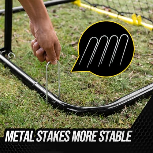Baseball Rebounder Net - 4x4.5FT Baseball Pitchback Net for Pitching and Fielding Training, Angle Adjust Bounce Back Net