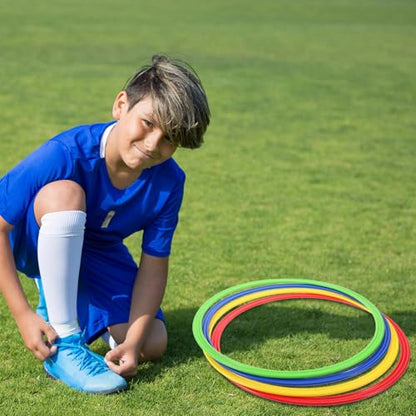 ibasenice 4pcs Agility Training Circles Soccer Training Rings Portable for Speed Coordination Exercises Football Players