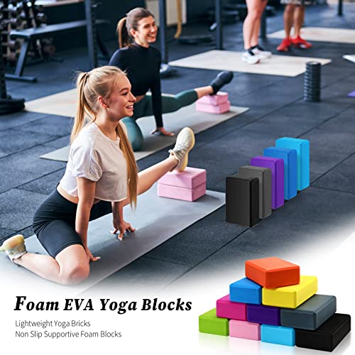 10 Pcs Foam EVA Yoga Blocks Lightweight Non Slip Supportive Yoga Bricks for Pilates Stretching and Meditation, Women Men Yogi Beginners - color: Mixed Colors