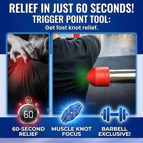 Muscle Trigger Silicone Barbell-Mounted Trigger Point Massage Tool for Back, Neck, Shoulders, Feet & Plantar Fasciitis Relief, Myofascial Release and Deep Tissue Muscle Recovery for Home and Gym - color: Pair