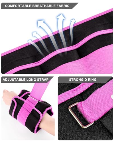 Fragraim Adjustable Ankle Weights 1-3/4/5/6/8/10/12/15/20 LBS Pair with Removable Weight for Jogging, Gymnastics, Aerobics, Physical Therapy - color: Purple, style: 5 lbs each( 10 lbs pair)