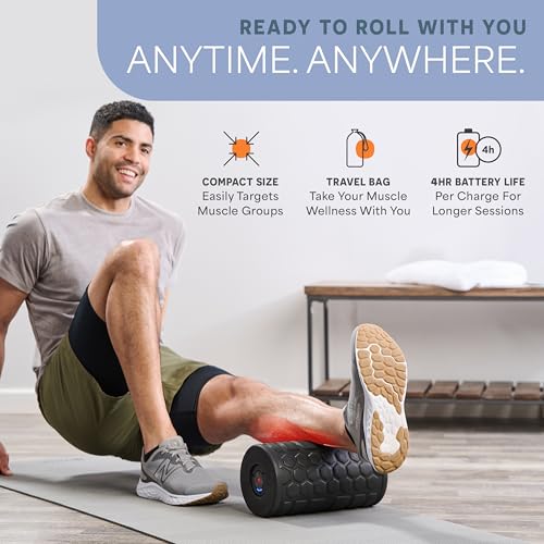 LifePro Surger Vibrating Foam Roller — Electric 4-Speed Deep Tissue Massager with Built-in Timer — Full Body Massage and Comfort for Back, Legs or Lats - size: Large