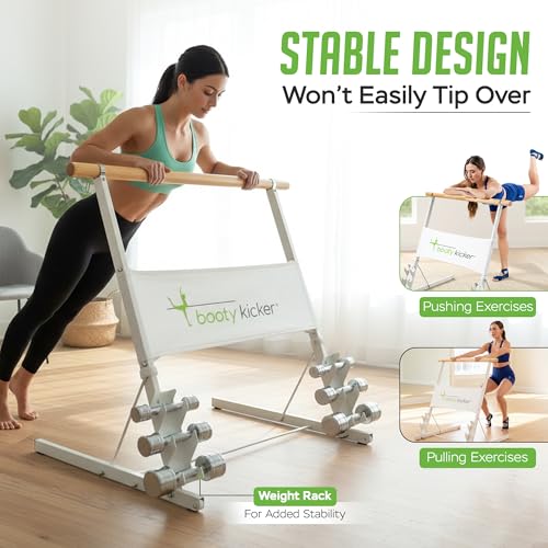 Portable Folding Exercise Bar for Barre, Balance and Ballet Home Workouts, Strong Freestanding Stable Design