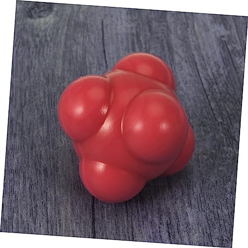 LIOOBO Red Reaction Ball for Baseball Agility Training Medium Difficulty Six Sided Silicone Trainer for Hand Eye Coordination Reflex Improvement and Multi Sport Skill Development