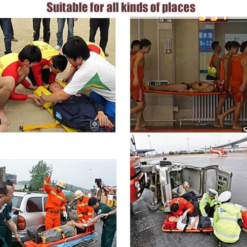 Water Floating Spine Board – PE Two-Fold Stretcher with 350lbs Capacity, Emergency Rescue Backboard with Seat Belt for First Responders