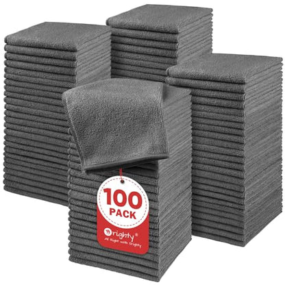 Orighty Microfiber Washcloths Bulk Towels Set 100 Pack, Highly Absorbent and Soft Feel Face Cloths, Multi-Purpose Wash Cloths & Hand Towels for Bathroom, Hotel, Spa, and Gym, 12x12 Inch, Grey - color: Grey