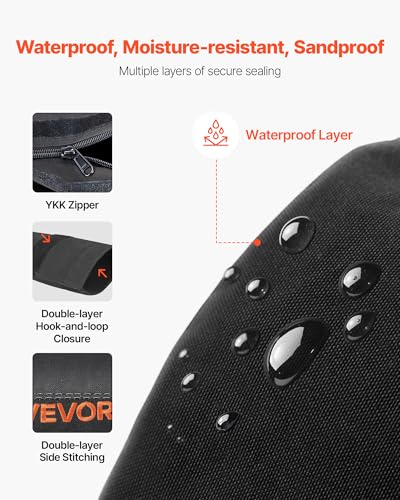 VEVOR Workout Sandbag, Heavy Duty Workout Power Bags with Handles, Slam Bag for Fitness Strength Weight Training Cross-Training, Home Gym Exercise, Black (Unfilled)