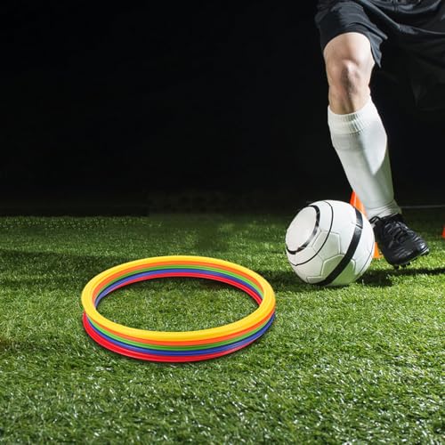 Kisangel 10pcs Plastic Agility Training Rings for Soccer Speed and Coordination Practice, Sports Toss Hoops for Outdoor Backyard Fitness