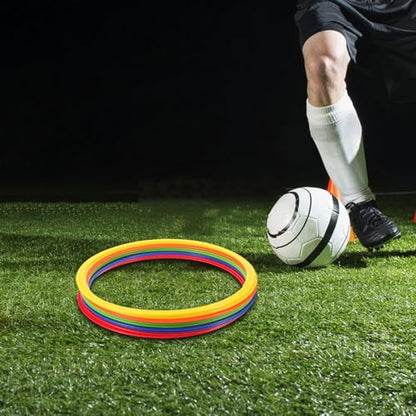 Kisangel 10pcs Plastic Agility Training Rings for Soccer Speed and Coordination Practice, Sports Toss Hoops for Outdoor Backyard Fitness