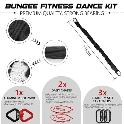 Heavy Duty Bungee Fitness Set, Professional 4D Bungee Resistance Band - size: XXL(198-220 pounds )