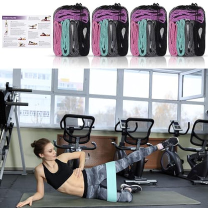 Shappy 20 Pcs Fabric Resistance Bands for Working Out Women Men 5 Levels Non Slip Stretch Workout Bands for Hip Thigh Booty Elastic Exercise Bands for Leg Pilates Squat Yoga Pull Up Workout