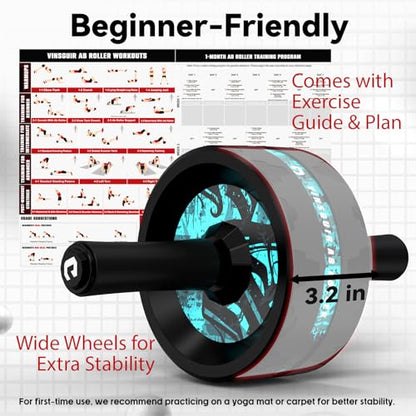 VINSGUIR Ab Roller Wheel, Abs & Core Workout Equipment for Home Gym with Knee Pad Accessories, Abdominal Wheel for Full-body Strength Training