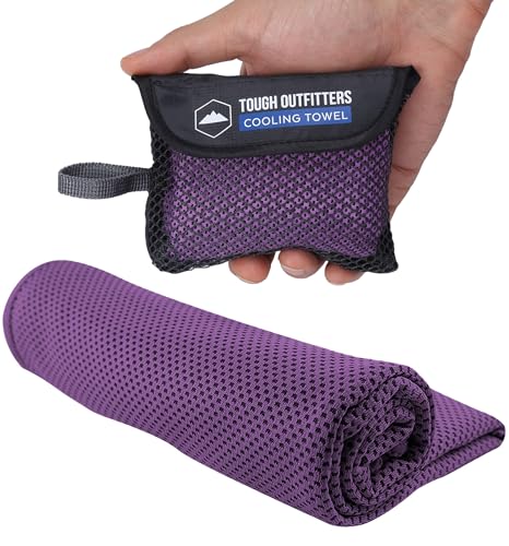 Tough Outdoors Cooling Towels for Neck Face - Neck Cooling Towel for Hot Weather Yoga Sports Golf Sweat - Instant Cold Towel - color: Purple, size: Single Pack