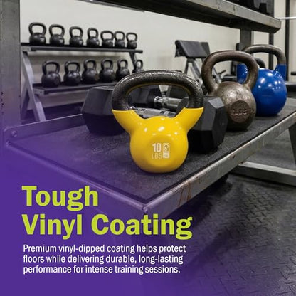 GoFit Premium Vinyl Dipped Kettle Bell with Introductory Training DVD