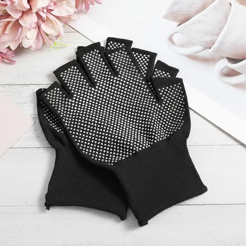 6 Pack Half-Finger Workout Gloves, Lightweight Half-Finger Slip Breathable Fingerless Work Glove Compression Gloves for Cycling Sports Motorcycle Fishing