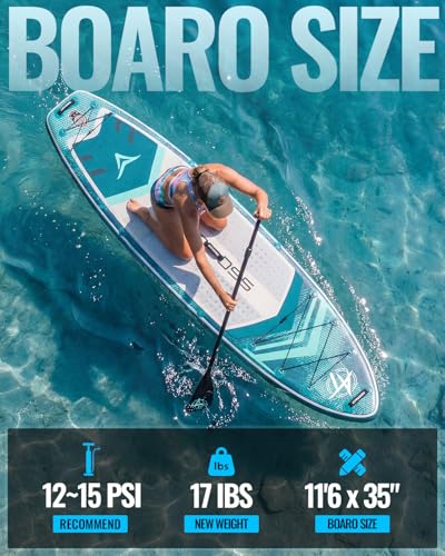 11'6"x35" Inflatable Paddle Board, 450lbs Extra Wide Stand Up Paddleboard for Adults with Premium SUP Accessories Kit & Backpack, Blow Up Kayak Non-Slip Stable Deck Boat for Yoga Fishing Surf - style: Blue/kayak seat