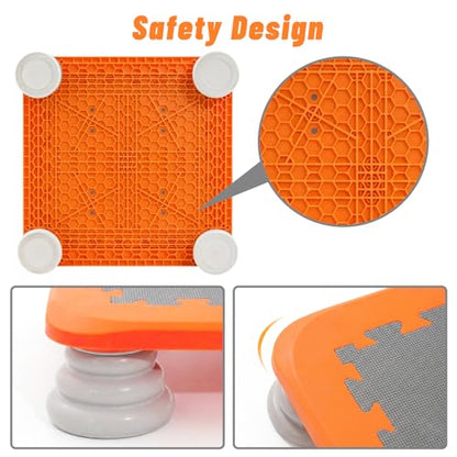 Mini Trampoline for Kids, 25 Inch Sensory Trampoline Bouncing Board with Non-Slip Base - color: Orange
