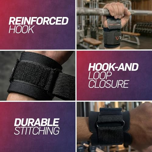Dr. Arthritis Doctor Developed 3-in-1 Lifting Straps, Hooks & Wrist Wraps - Switch Between Modes in Seconds - Heavy Duty Grips for Bodybuilding, Powerlifting, Deadlifts, Pull-Ups & Rows (Pair, Black) - color: Black