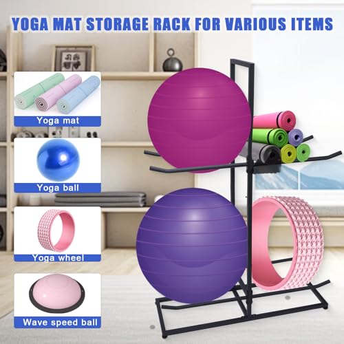 Medicine Ball Rack, Stabilising Ball Rack, Yoga Ball Holder Exercise Ball Holder Equipment Storage Rack for ommercial Gym, Studios, Home Gyms