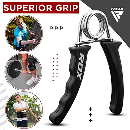 RDX Hand Gripper Finger Strengthener, Grip Strength Trainer, Exerciser for Wrist Forearm and Finger Strength for Athletes, Exercising for Home Gym Training Equipment - size: Single