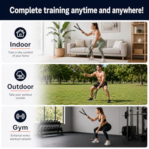 Weighted Cordless Ropeless Battle Ropes – Portable Home Gym Workout Rope for HIIT Training, Upper Body Strength & Core Endurance (Men & Women)