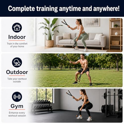 Weighted Cordless Ropeless Battle Ropes – Portable Home Gym Workout Rope for HIIT Training, Upper Body Strength & Core Endurance (Men & Women)