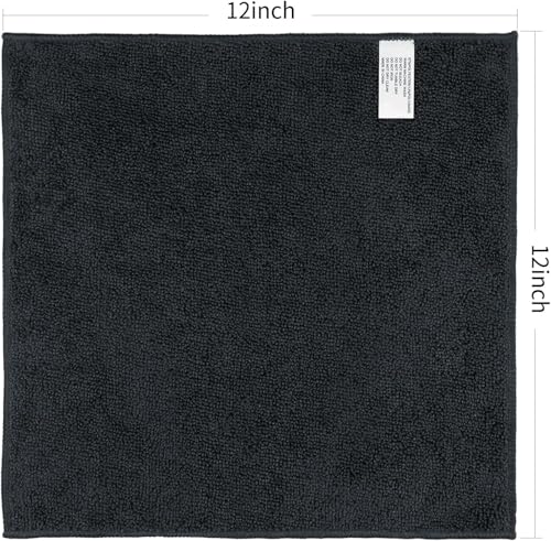 Orighty Microfiber Washcloths Bulk Towels Set 100 Pack, Highly Absorbent and Soft Feel Face Cloths, Multi-Purpose Wash Cloths & Hand Towels for Bathroom, Hotel, Spa, and Gym, 12x12 Inch, Black - color: Black