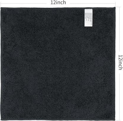Orighty Microfiber Washcloths Bulk Towels Set 100 Pack, Highly Absorbent and Soft Feel Face Cloths, Multi-Purpose Wash Cloths & Hand Towels for Bathroom, Hotel, Spa, and Gym, 12x12 Inch, Black - color: Black