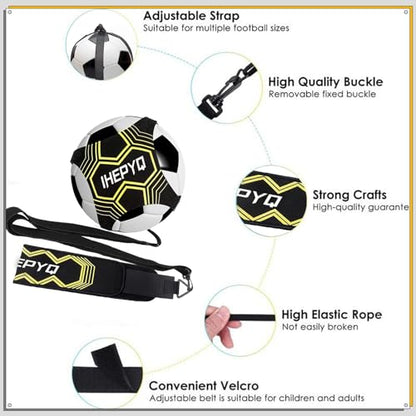 Soccer Agility Training Equipment Set, 12 Rung 20Ft Agility Ladder, 12 Disc Cones, 4 Steel Stakes, Solo Soccer Trainer, Jump Rope - Speed Training Equipment for Soccer Football Basketball - color: Yellow