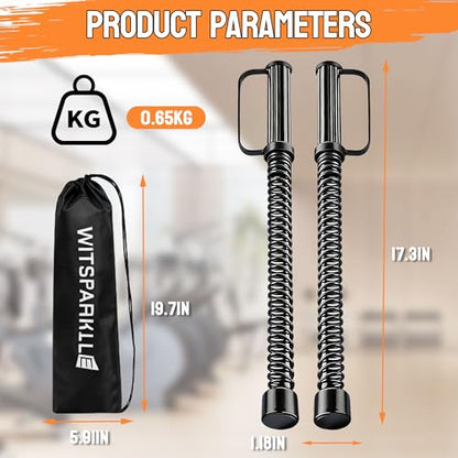 2PCS Ropeless Battle Ropes for Home Gym, Portable Cordless Workout Ropes with Gloves, Bag & Tutorial, Low-Impact HIIT Fitness Equipment for Full Body Cardio and Strength Training