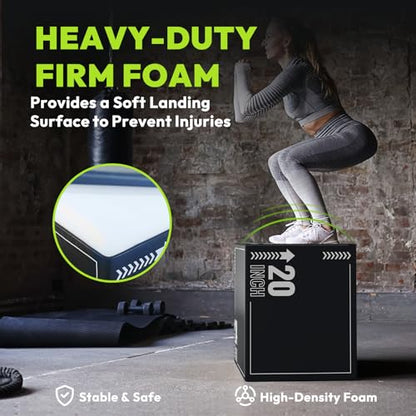 HANDBODE 3-in-1 Plyometric Box, Jump Training Equipment - style: 16 lb (20 x 24 x 30 inch)-B
