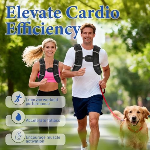 Weighted Vest for Woman Men, 8 Lbs Weight Running Vest Daily Workout Strength Training with Reflective Stripe, Size Adjustable for Comfortable Fitted