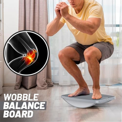 ProfessionalAdvanced Anti-Slip Wooden Balance Board,wobble board, 500 lbs Capacity. Perfect for under-desk standing, physical therapy, rehab, core & stability training, and fun for all ages.