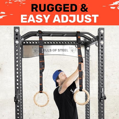 Bells of Steel Gymnastic Rings Wooden Calisthenics Pull Up, 440 lb Pair