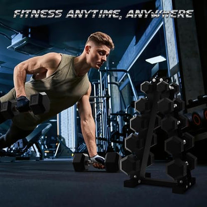 Hex Dumbbells Rubber Coated Hand Weights Set for Exercises and Fitness, Dumbbell Set for Multiple Weight