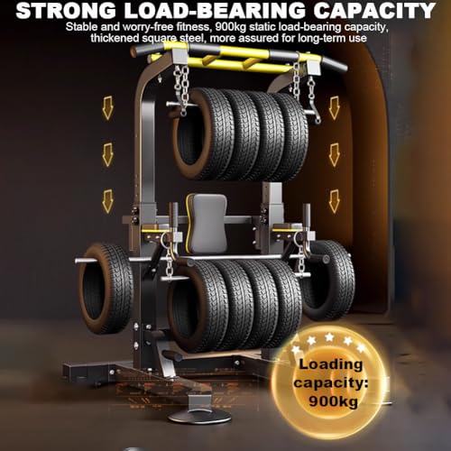Floor-Standing Pull-Up Parallel Bar Station, Dip and Extension Station Power Tower, 10-Position Adjustable, Back Training Equipment, Load-Bearing 900Kg, Home Gym Stand